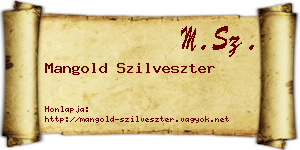 Mangold Szilveszter névjegykártya