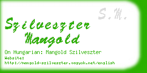 szilveszter mangold business card